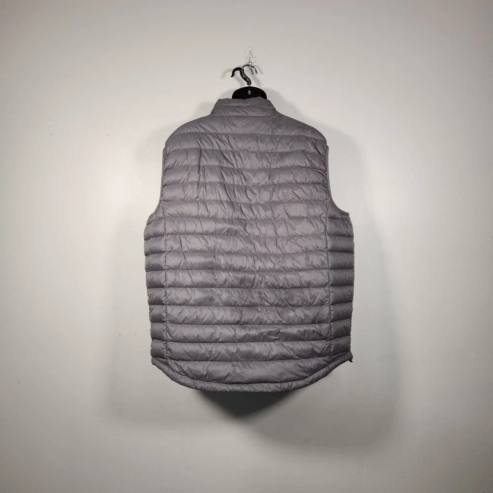 RED HEAD Puffer Vest Mens 2XL Gray Duck Down‎ Feather Filled Outdoor Hiking FLAW